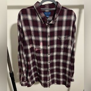 Maroon and white flannel, size XXL